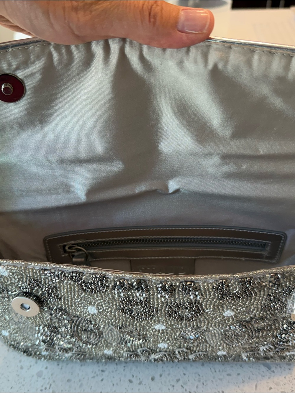 STAUD TOMMY BEADED SILVER GARDEN PARTY Shoulder Bag - Picture 11 of 15
